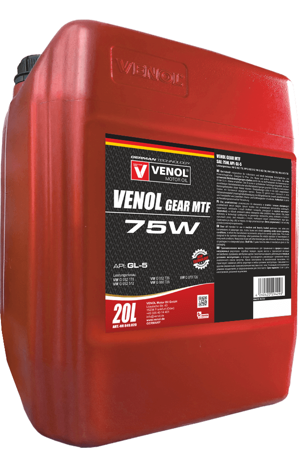 OLEJ PRZEKŁADNIOWY VENOL GEAR GL 5 75W SEMISYNTHETIC MTF_20L